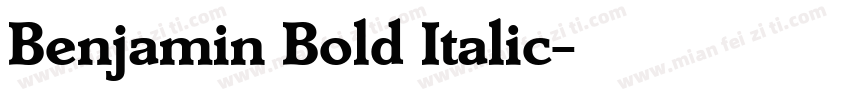 Benjamin Bold Italic字体转换